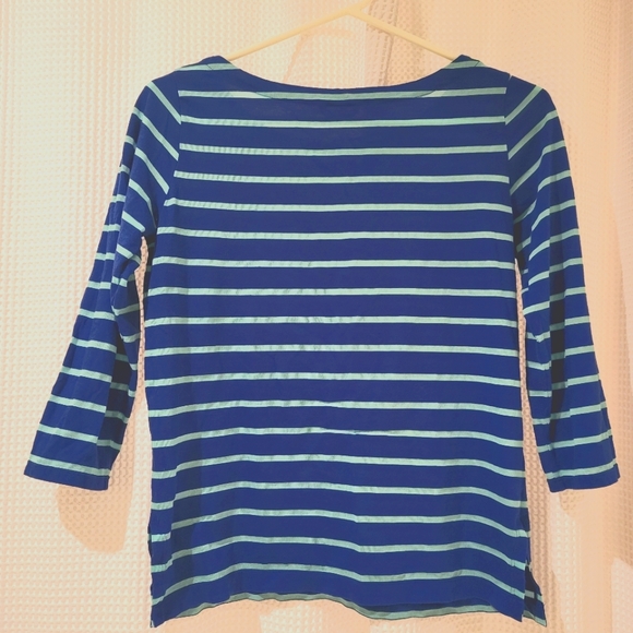 Club Monaco knit, breton stripe, split hem summer t-shirt - Picture 3 of 4